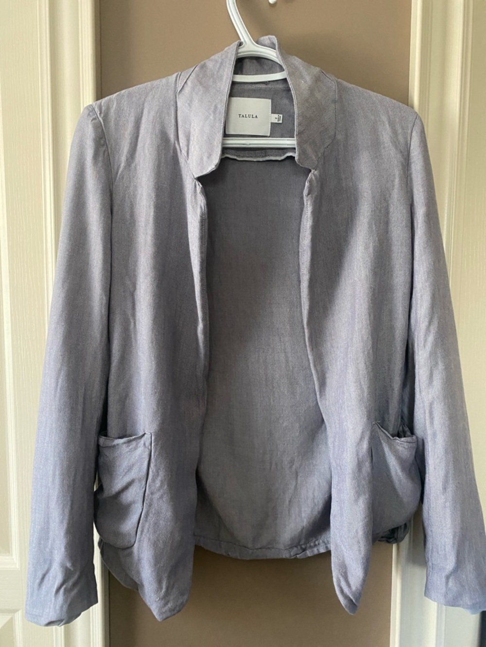 Talula Light Lavender-Gray Open Front Jacket